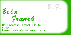 bela franek business card